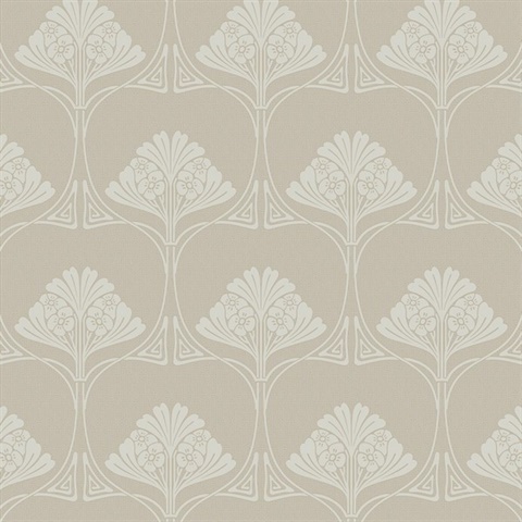 Deco Floral Ashwood Peel and Stick Wallpaper