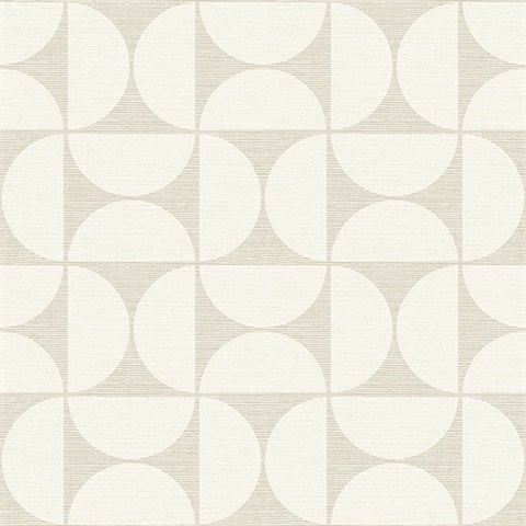 Deedee Beige Geometric Faux Grasscloth Wallpaper