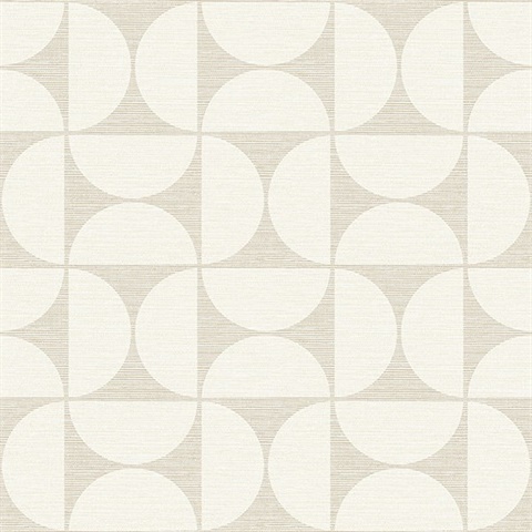 Deedee Beige Geometric Faux Grasscloth Wallpaper