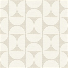 Deedee Beige Geometric Faux Grasscloth Wallpaper