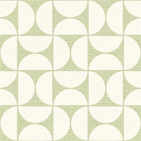 Deedee Green Geometric Faux Grasscloth Wallpaper
