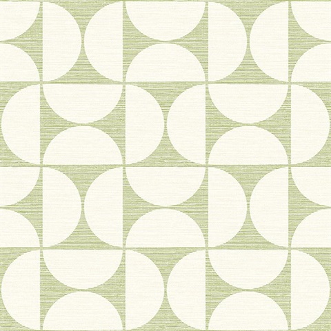 Deedee Green Geometric Faux Grasscloth Wallpaper