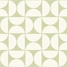 Deedee Green Geometric Faux Grasscloth Wallpaper