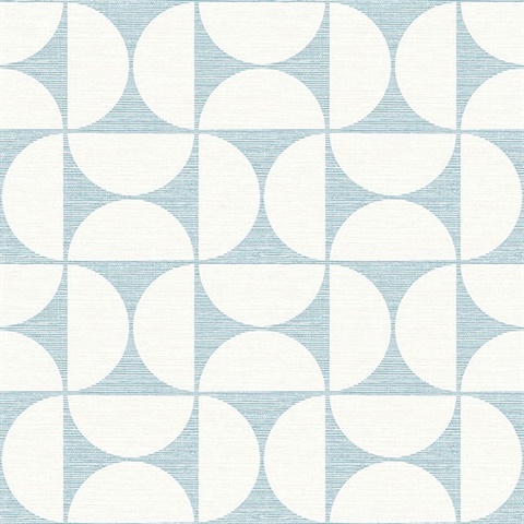 Deedee Light Blue Geometric Faux Grasscloth Wallpaper