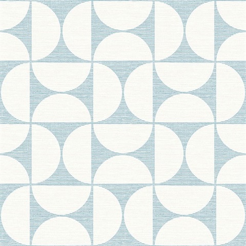 Deedee Light Blue Geometric Faux Grasscloth Wallpaper