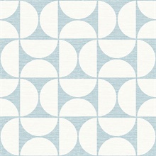 Deedee Light Blue Geometric Faux Grasscloth Wallpaper