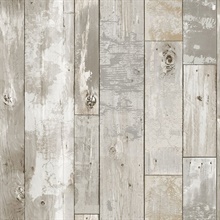 Deena Light Grey Weathered Wood Wallpaper