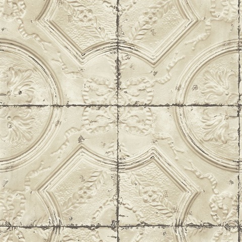 Deerfield Beige Vintage Tin Tile