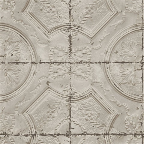 Deerfield Taupe Vintage Tin Tile