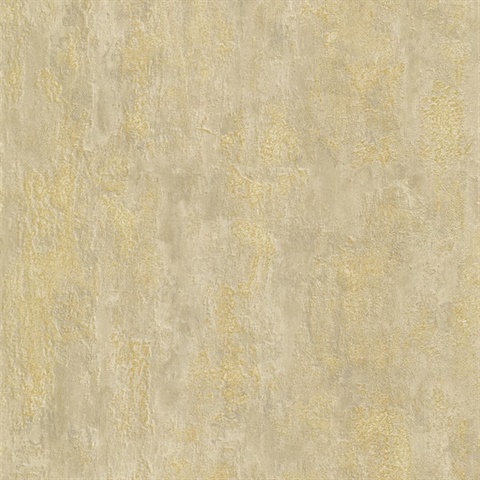 Deimos Gold Distressed Textured Stone Wallpaper