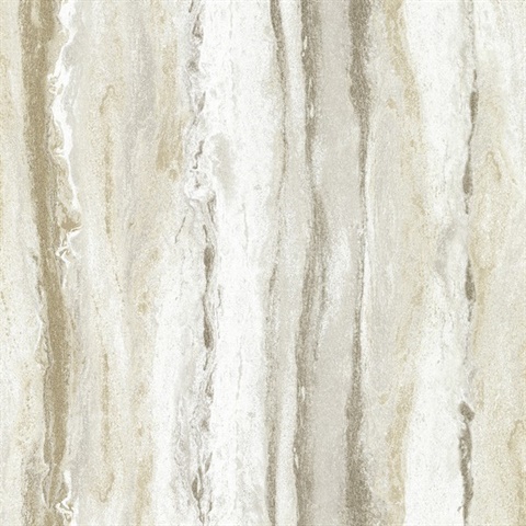 Delesse Gold Vertical Metallic Marble Stone Wallpaper