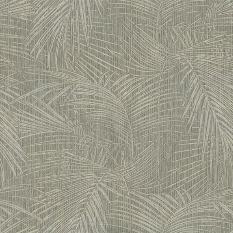 Della Palm Dark Taupe Wallpaper