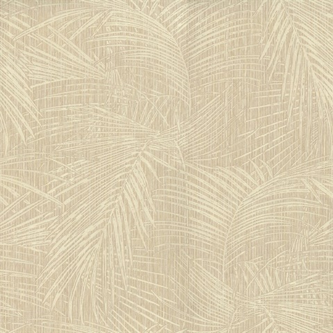 Della Palm Wheat Wallpaper