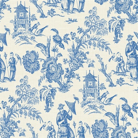 Denim Wash Colette Chinoiserie Wallpaper