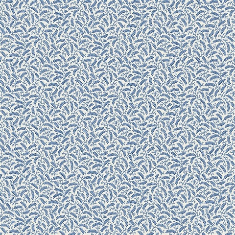 Denim Wash Small Sprig Leaf Cossette Wallpaper