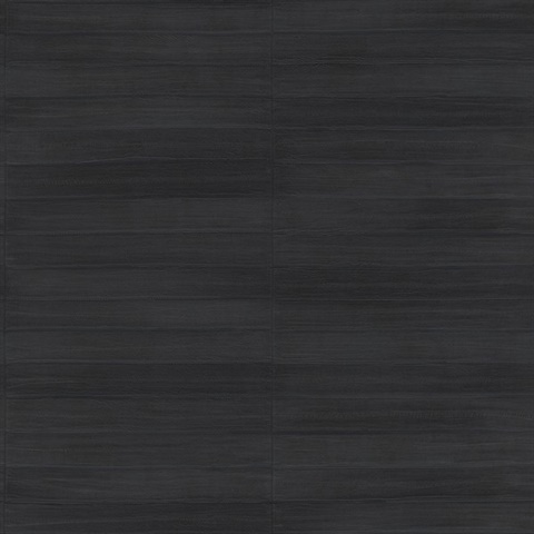 Dermot Black Horizontal Leather Stripe Textured Wallpaper