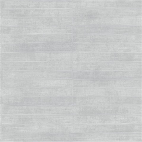Dermot Grey Horizontal Leather Stripe Textured Wallpaper
