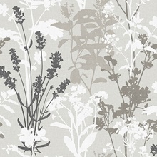 Desdemona Multicolor Floral Silhouettes Wallpaper