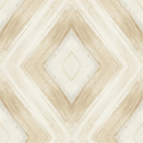 Desert Ballad Pearlescent Brushstroke Diamond Wallpaper