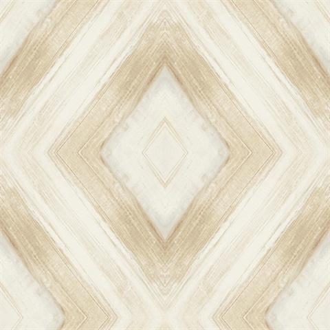 Desert Ballad Pearlescent Brushstroke Diamond Wallpaper