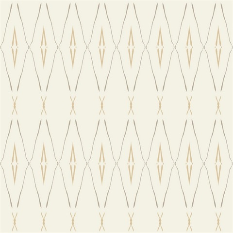 Desert Pearlescent Painterly Trellis Faux Grasscloth Wallpaper