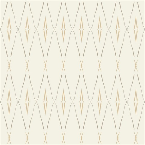 Desert Pearlescent Painterly Trellis Faux Grasscloth Wallpaper