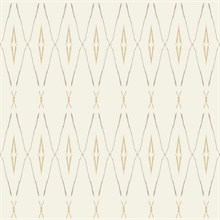 Desert Pearlescent Painterly Trellis Faux Grasscloth Wallpaper