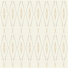 Desert Pearlescent Painterly Trellis Faux Grasscloth Wallpaper