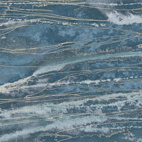 Designer Gallery Aglow Indigo Sea Commercial Wallpaper