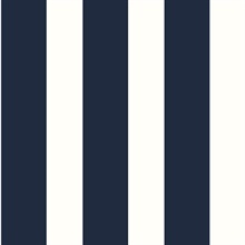 Designer Stripe Stripes Midnight Blue & White Peel and Stick Wallpaper
