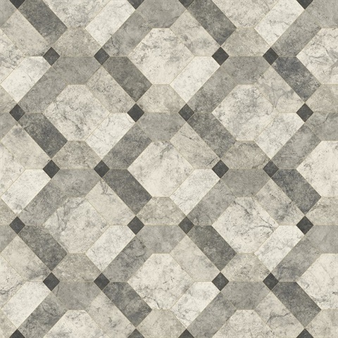 Devonshire Grey Marble Wallpaper