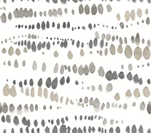 Dewdrops Black & Taupe Watercolor Horizontal Wallpaper