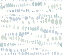 Dewdrops Blue Watercolor Horizontal Wallpaper