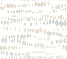 Dewdrops Neutral Watercolor Horizontal Wallpaper