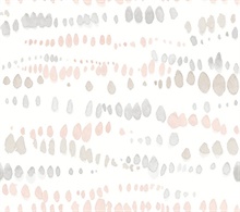 Dewdrops Pink & Grey Watercolor Horizontal Wallpaper