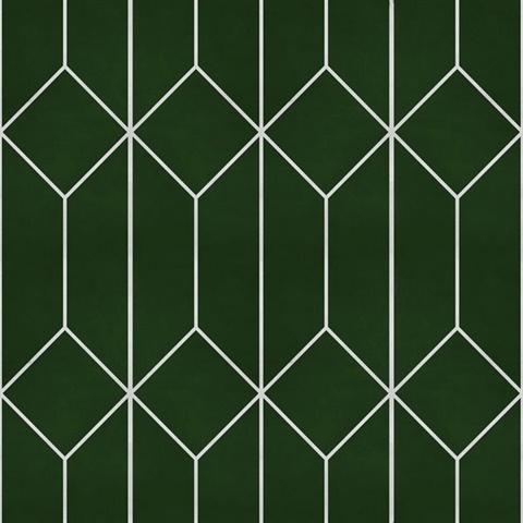 Diamond Trellis Green Peel and Stick Wallpaper