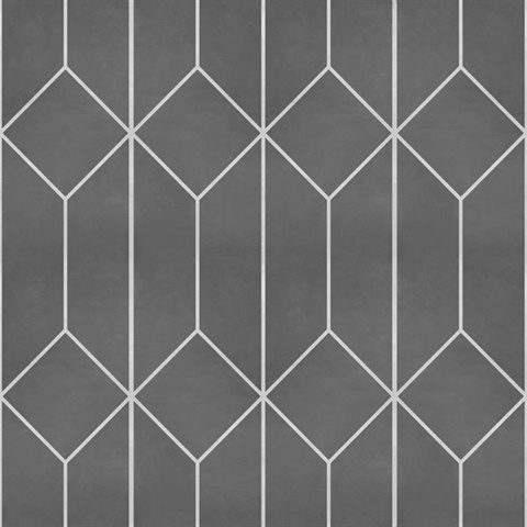 Diamond Trellis Grey Peel and Stick Wallpaper