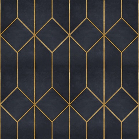 Diamond Trellis Navy Peel and Stick Wallpaper