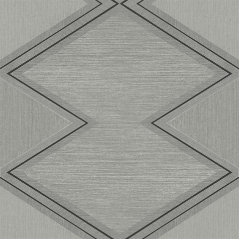 Grey Diamond Twist Geometric Wallpaper