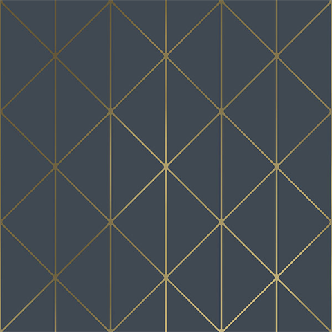 Diamonds Navy Blue Geometric Wallpaper