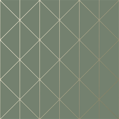 Diamonds Olive Green Geometric Wallpaper