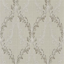 Dis Rumba Ivory Scroll Damask Wallpaper