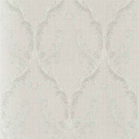 Dis Rumba Off-White Scroll Damask Wallpaper