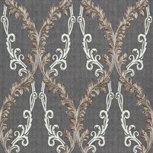 Dis Rumba Taupe Scroll Damask Wallpaper