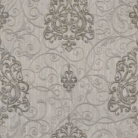 Dis Zeno Silver Damask