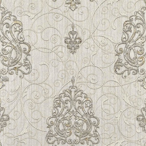 Dis Zeno White Damask