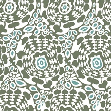 Divine Green Abstract Medallion Wallpaper