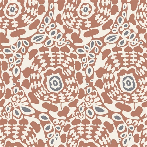 Divine Rust Abstract Medallion Wallpaper