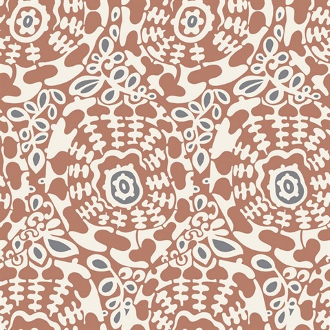 Divine Rust Abstract Medallion Wallpaper