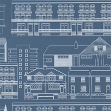 Do you live in a Town? - Blueprint colourway wallpaper